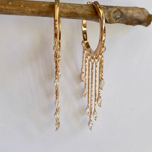 LAST ONE🔥 Hoop Earrings | 18K Gold Plated Hanging Zirconia | Elegant Jewelry - Picture 6 of 10